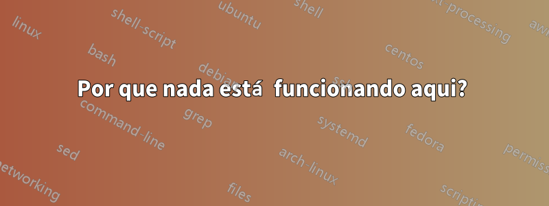 Por que nada está funcionando aqui?