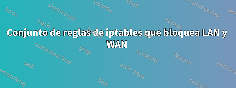 Conjunto de reglas de iptables que bloquea LAN y WAN