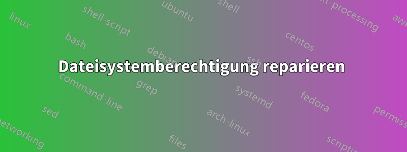 Dateisystemberechtigung reparieren
