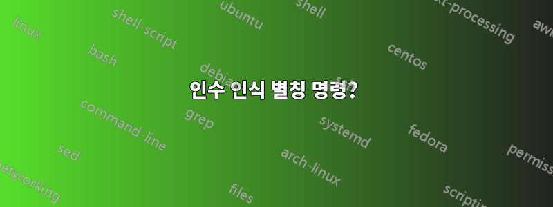 인수 인식 별칭 명령?