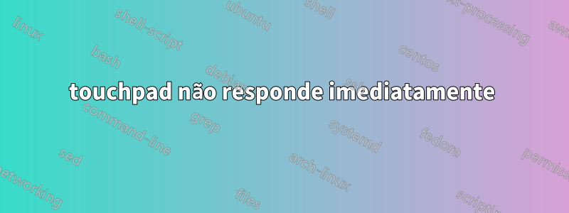 touchpad não responde imediatamente