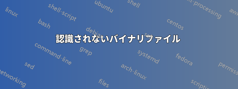認識されないバイナリファイル