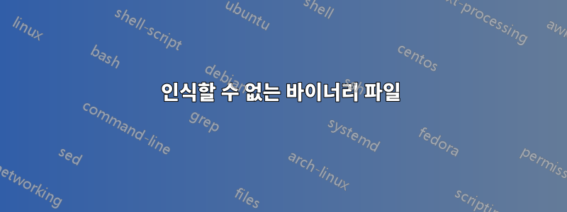 인식할 수 없는 바이너리 파일