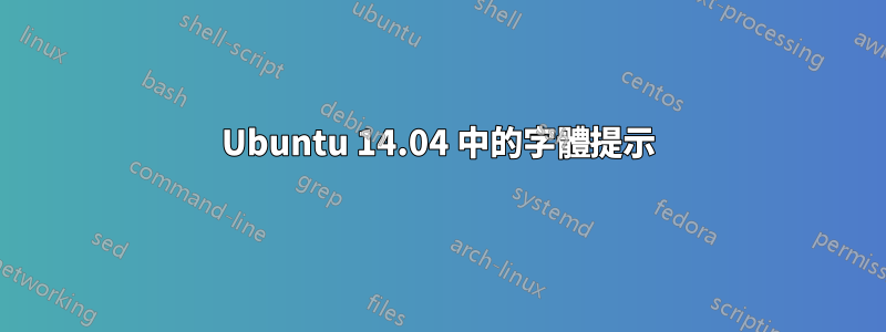 Ubuntu 14.04 中的字體提示