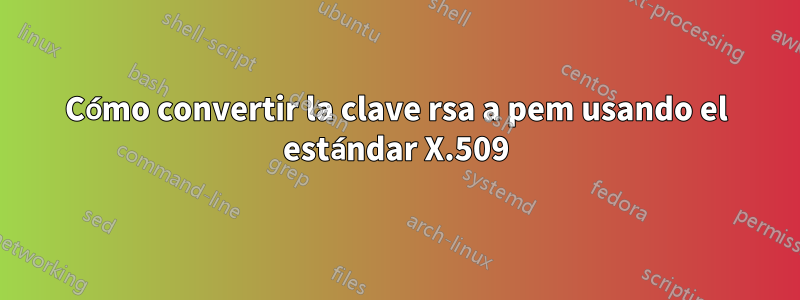 Cómo convertir la clave rsa a pem usando el estándar X.509