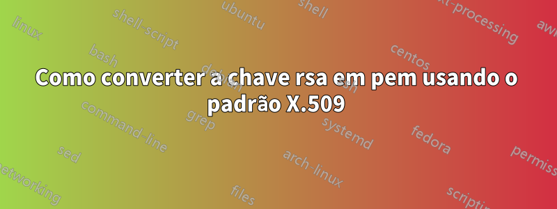 Como converter a chave rsa em pem usando o padrão X.509
