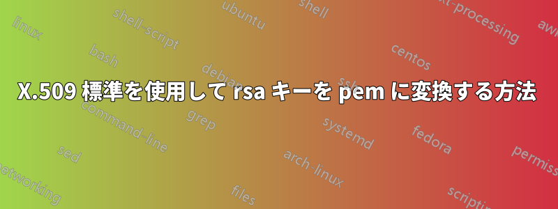 X.509 標準を使用して rsa キーを pem に変換する方法