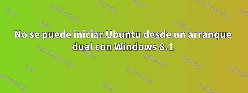 No se puede iniciar Ubuntu desde un arranque dual con Windows 8.1