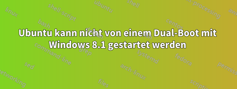 Ubuntu kann nicht von einem Dual-Boot mit Windows 8.1 gestartet werden
