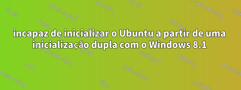 incapaz de inicializar o Ubuntu a partir de uma inicialização dupla com o Windows 8.1
