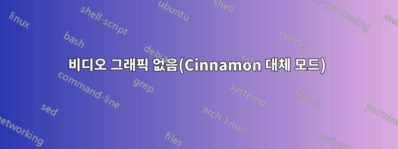 비디오 그래픽 없음(Cinnamon 대체 모드)