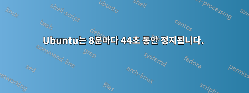 Ubuntu는 8분마다 44초 동안 정지됩니다.