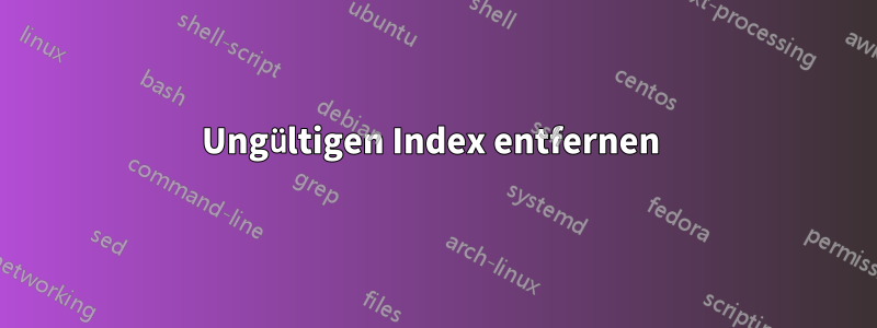 Ungültigen Index entfernen 