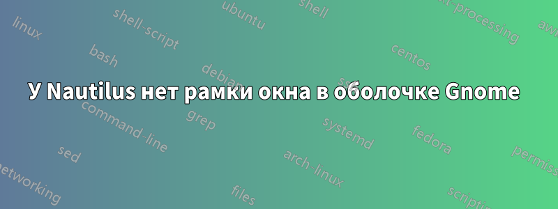 У Nautilus нет рамки окна в оболочке Gnome 