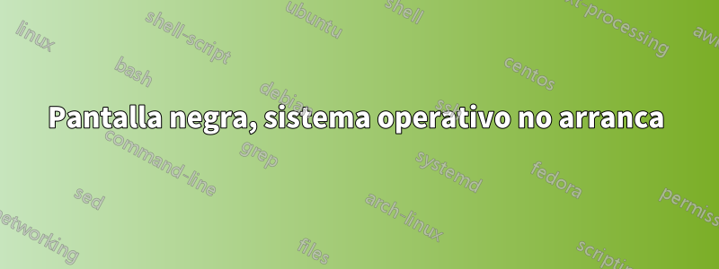 Pantalla negra, sistema operativo no arranca