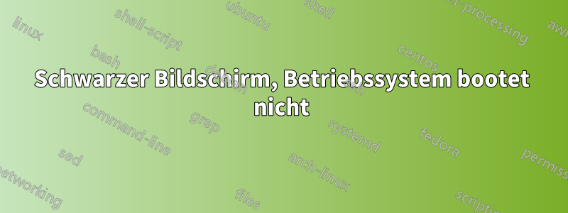 Schwarzer Bildschirm, Betriebssystem bootet nicht