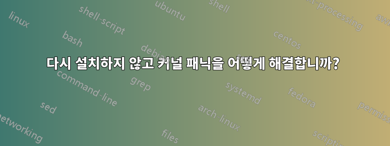 다시 설치하지 않고 커널 패닉을 어떻게 해결합니까?
