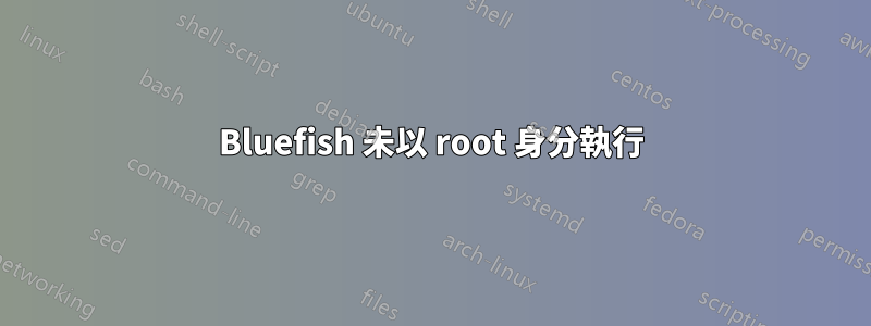 Bluefish 未以 root 身分執行