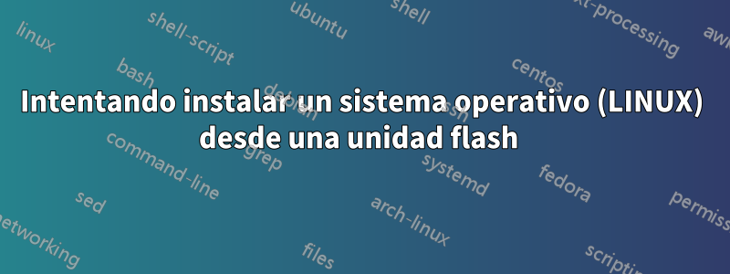 Intentando instalar un sistema operativo (LINUX) desde una unidad flash 