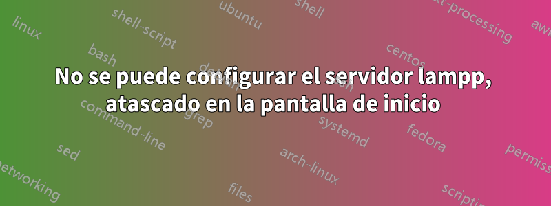 No se puede configurar el servidor lampp, atascado en la pantalla de inicio