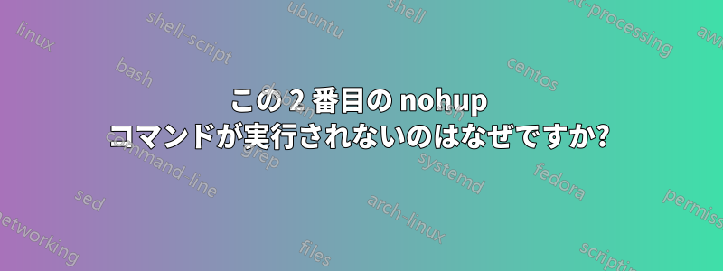この 2 番目の nohup コマンドが実行されないのはなぜですか?