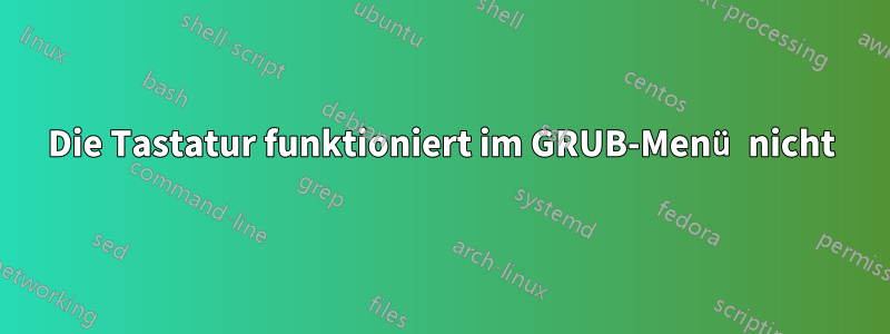 Die Tastatur funktioniert im GRUB-Menü nicht