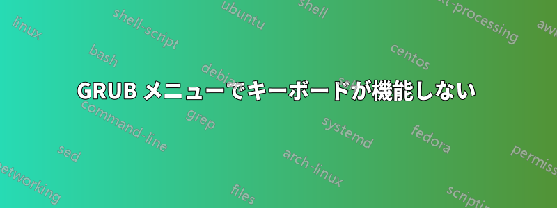 GRUB メニューでキーボードが機能しない