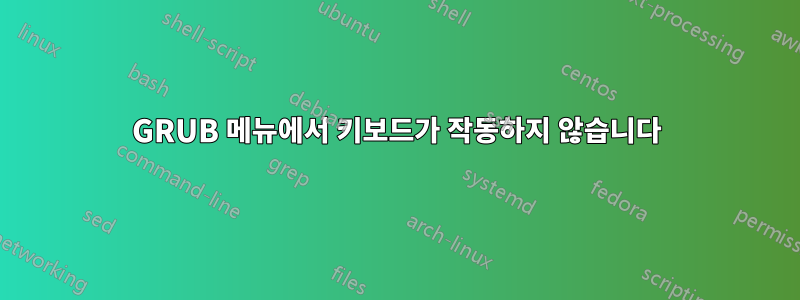GRUB 메뉴에서 키보드가 작동하지 않습니다