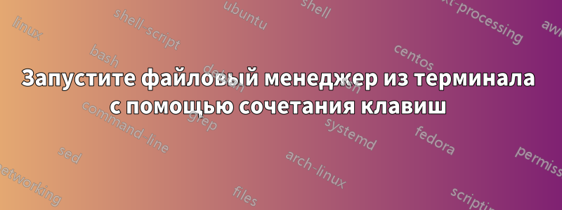 Запустите файловый менеджер из терминала с помощью сочетания клавиш