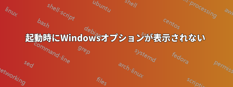 起動時にWindowsオプションが表示されない