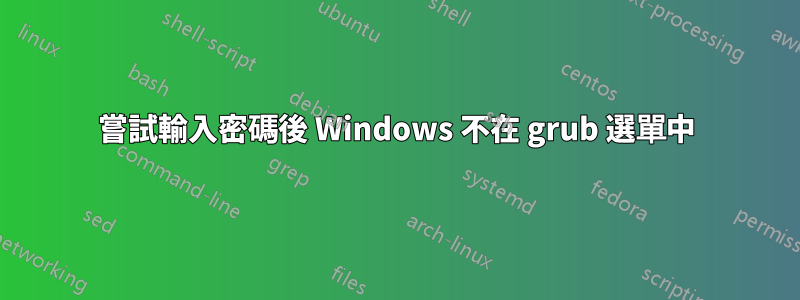 嘗試輸入密碼後 Windows 不在 grub 選單中