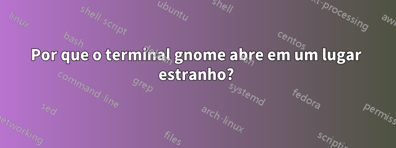 Por que o terminal gnome abre em um lugar estranho?