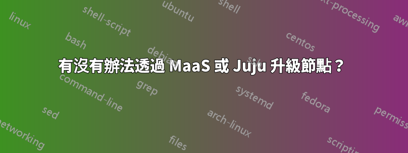 有沒有辦法透過 MaaS 或 Juju 升級節點？