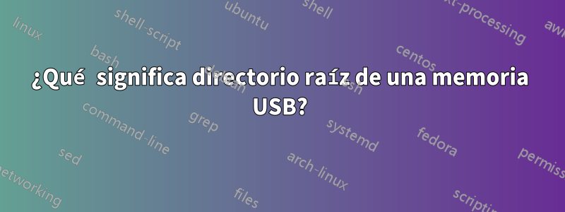 ¿Qué significa directorio raíz de una memoria USB?