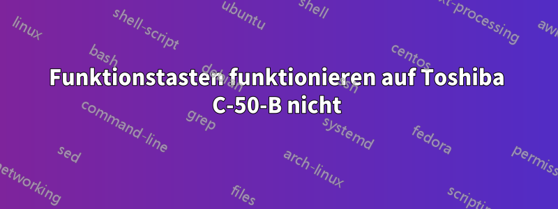 Funktionstasten funktionieren auf Toshiba C-50-B nicht