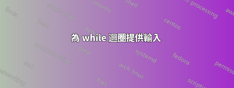 為 while 迴圈提供輸入