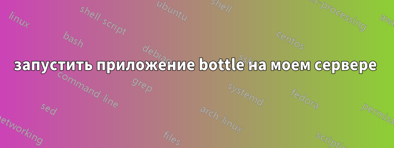 запустить приложение bottle на моем сервере