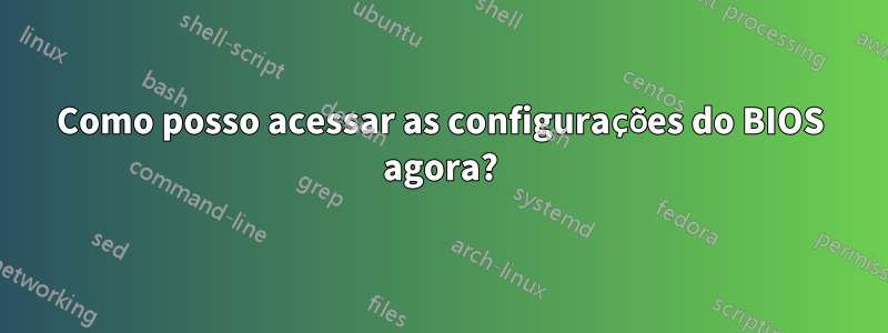 Como posso acessar as configurações do BIOS agora?