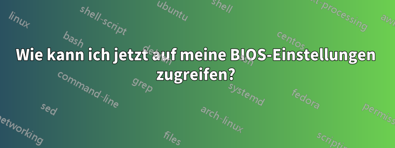 Wie kann ich jetzt auf meine BIOS-Einstellungen zugreifen?