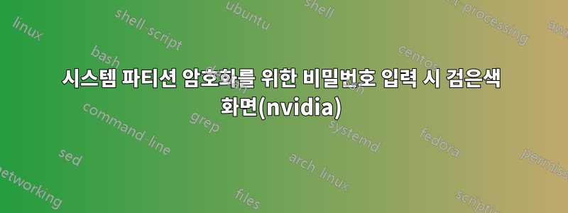 시스템 파티션 암호화를 위한 비밀번호 입력 시 검은색 화면(nvidia)