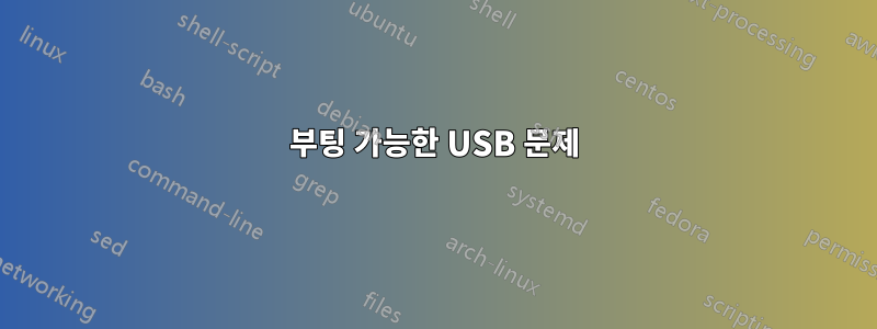 부팅 가능한 USB 문제