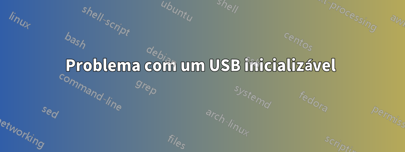 Problema com um USB inicializável