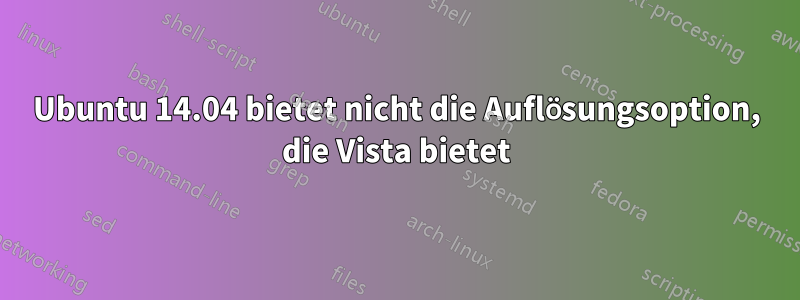 Ubuntu 14.04 bietet nicht die Auflösungsoption, die Vista bietet