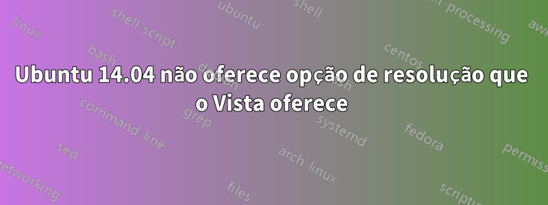 Ubuntu 14.04 não oferece opção de resolução que o Vista oferece