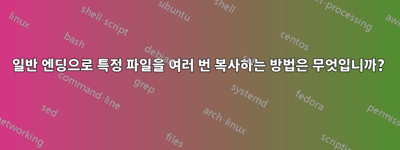 일반 엔딩으로 특정 파일을 여러 번 복사하는 방법은 무엇입니까?