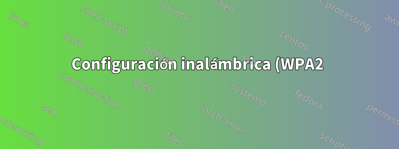 Configuración inalámbrica (WPA2) en el servidor ubuntu 14.04