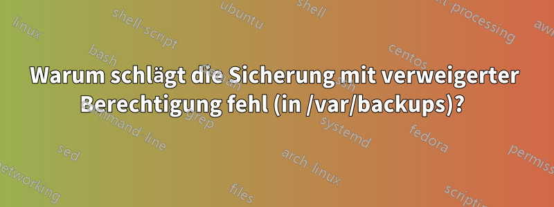 Warum schlägt die Sicherung mit verweigerter Berechtigung fehl (in /var/backups)? 