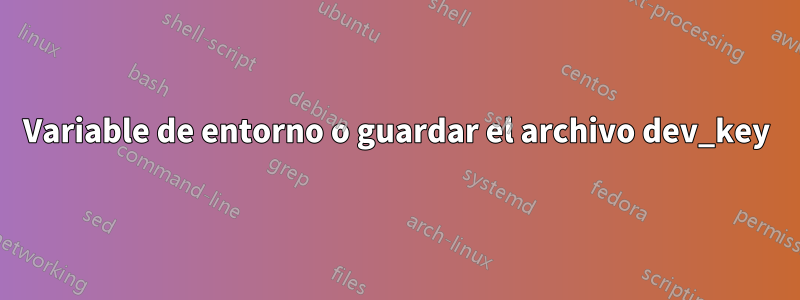 Variable de entorno o guardar el archivo dev_key