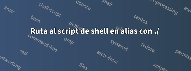 Ruta al script de shell en alias con ./