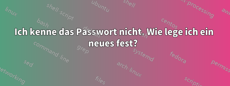 Ich kenne das Passwort nicht. Wie lege ich ein neues fest? 